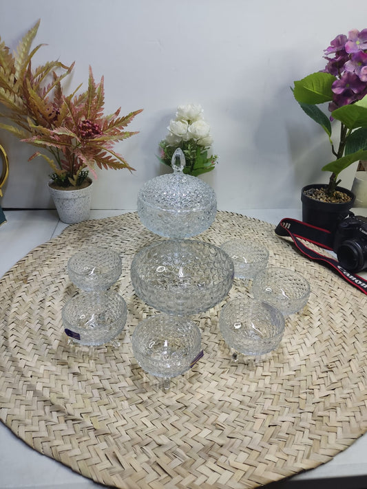 8pcs Elegance Crystal Glass Dessert & Candy Bowl Set