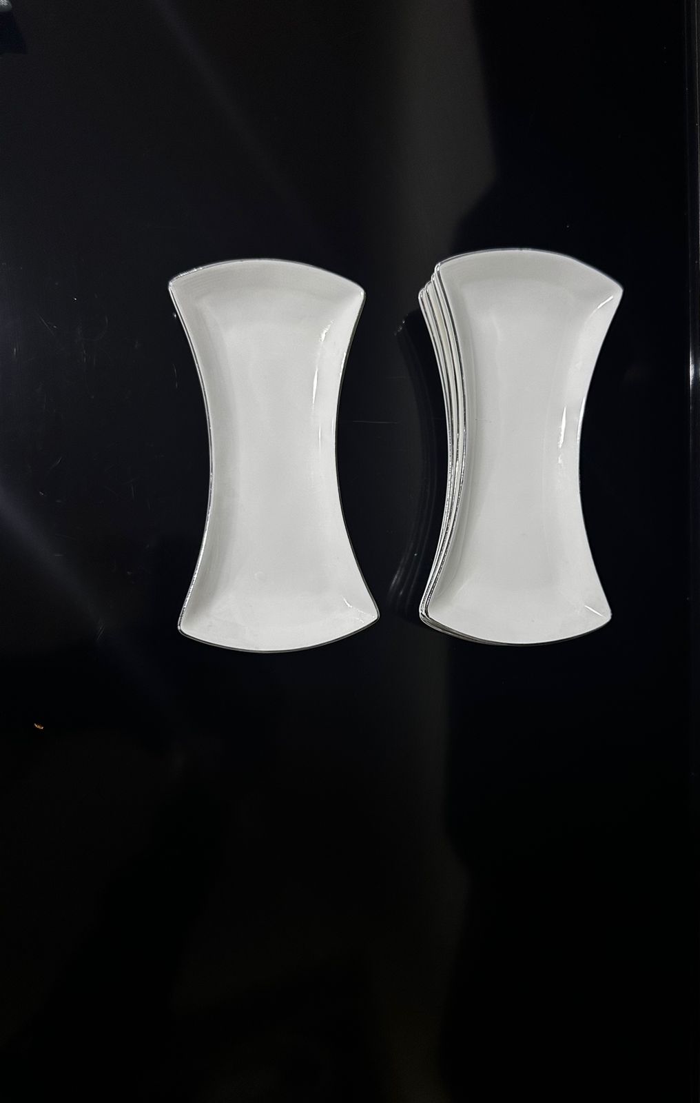 3pcs set Stylish Oval White flat plate for cokies - Diqqawi Plates