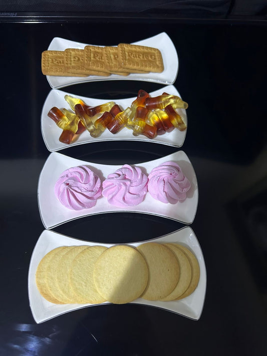 3pcs set Stylish Oval White flat plate for cokies - Diqqawi Plates