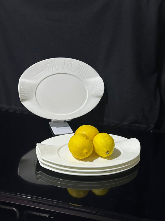Luxury Decorated Oval White plate /tray porcelain styl7 - Diqqawi Plates