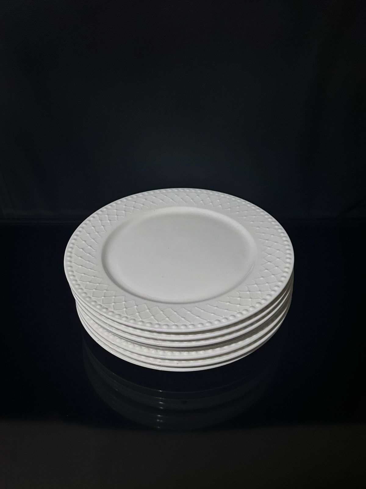 Luxury Decorated White flat plate porcelain styl9 - Diqqawi Plates