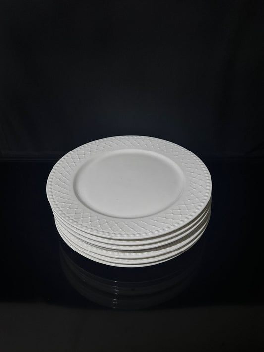 Luxury Decorated White flat plate porcelain styl9 - Diqqawi Plates