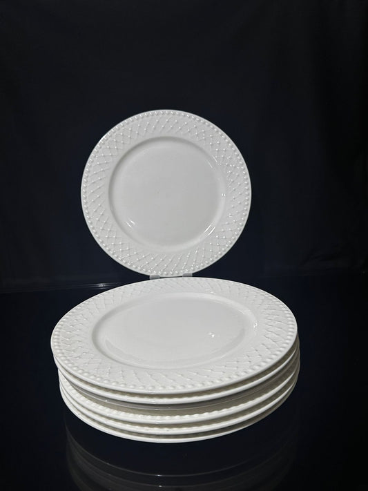 Luxury Decorated White flat plate porcelain styl9 - Diqqawi Plates
