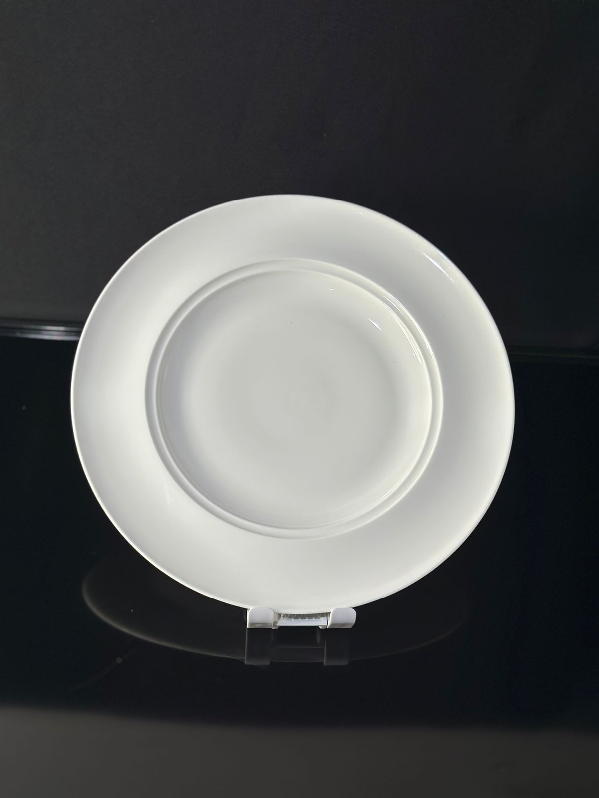circle Bright White Porcelain Flat Plate sty8 - Diqqawi Plates