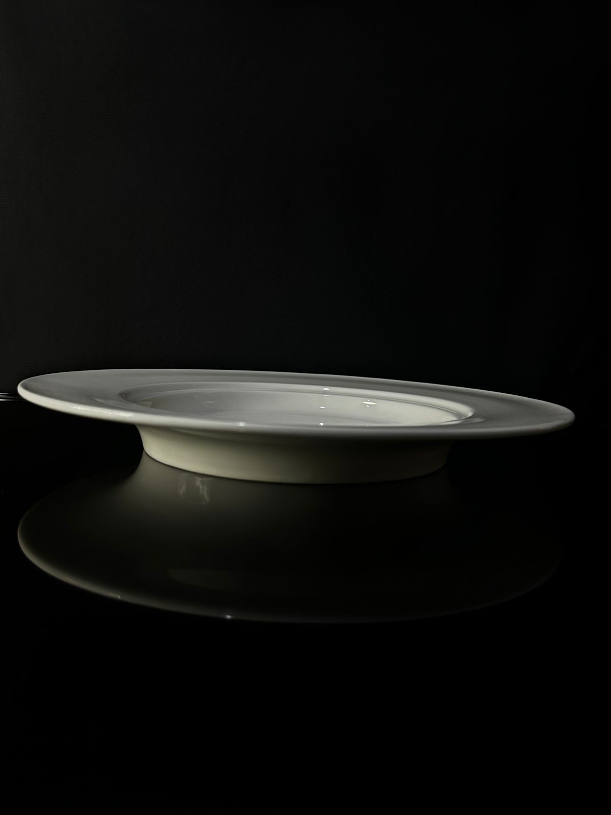 circle Bright White Porcelain Flat Plate sty8 - Diqqawi Plates