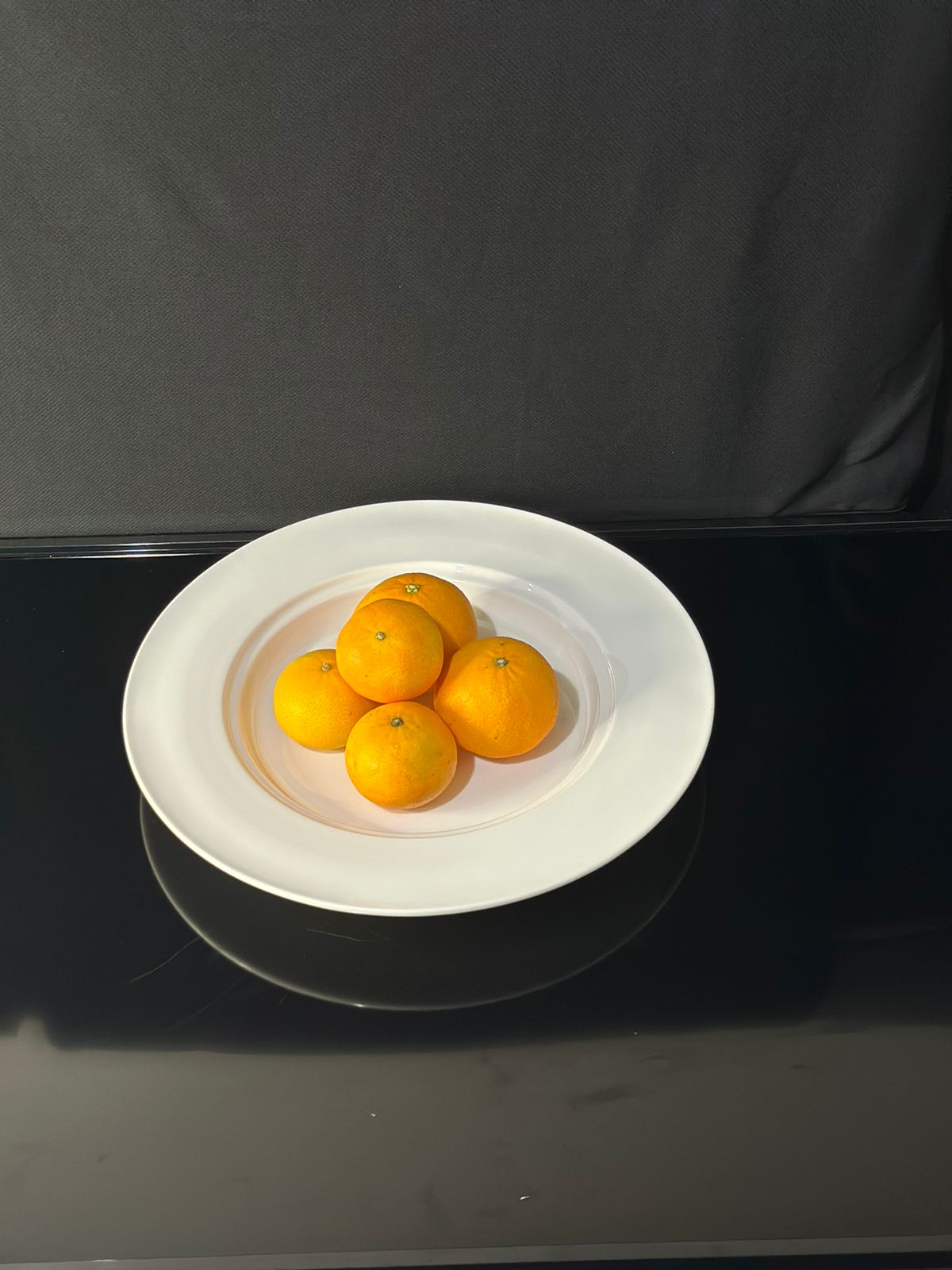 circle Bright White Porcelain Flat Plate sty8 - Diqqawi Plates
