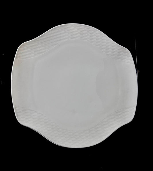 Decorative circle Bright White Porcelain Flat Plate styl3 - Diqqawi Plates