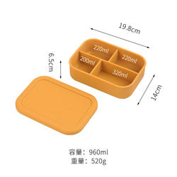 4 Compartment Silicone Lunch Box Reusable for Kids and Adults - Diqqawi Plates