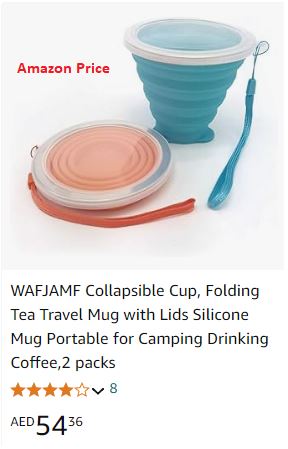 Silicone Collapsible Travel Cup, Folding Camping Cup with Lid - Diqqawi Plates