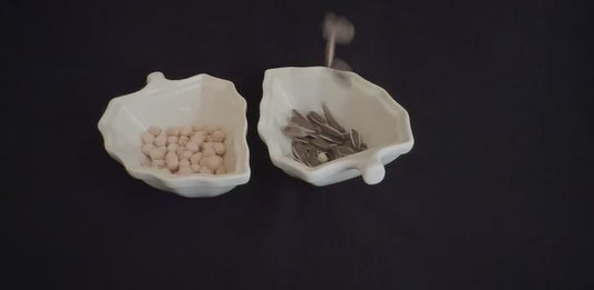 White Leaf Deep Porcelain Bowl for nuts