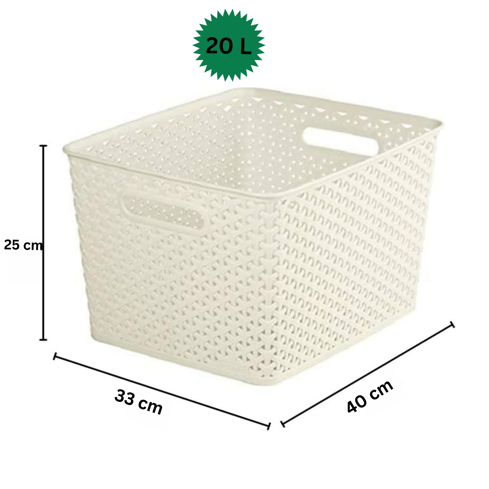 20 L High-Quality Plastic Laundry Basket and Storage Box - Diqqawi Plates