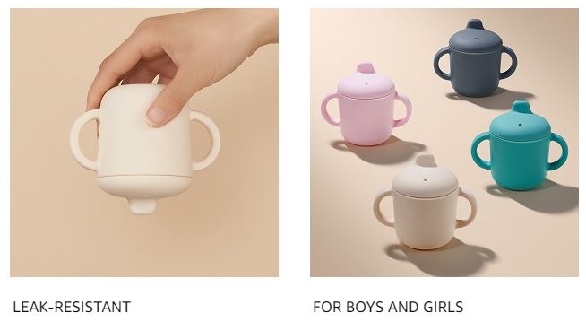 Silicone Cup for Toddler, Training Cup with Handles - 150ml - Diqqawi Plates