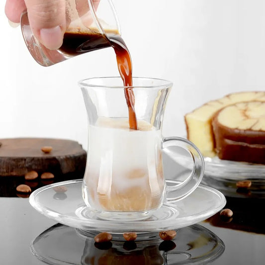 135ML Glass Tea cup with plate - Diqqawi Plates