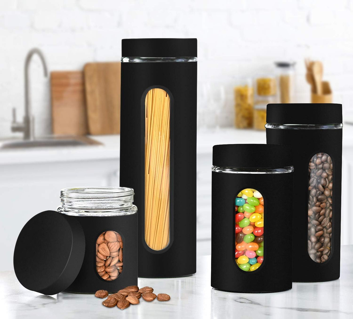 4pcs Glass Canister set