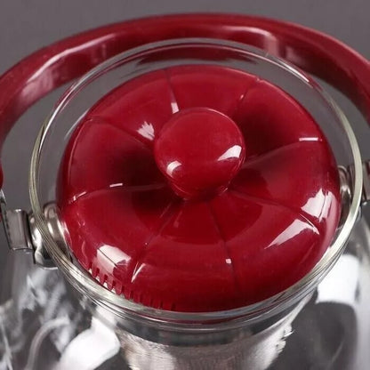 Glass Tea & Coffee Pot With Stainless Steel Strainer - Diqqawi Plates