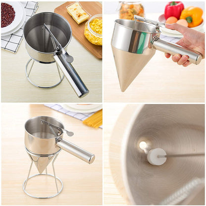 Stainless Steel Donut, Cupcake Batter Dispenser Funnel - Diqqawi Plates