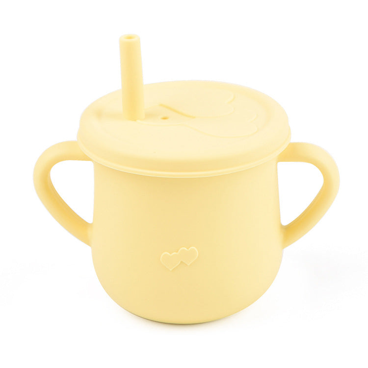 Silicone Cup Toddler with Straw and 2 Lids - 150ml - Diqqawi Plates