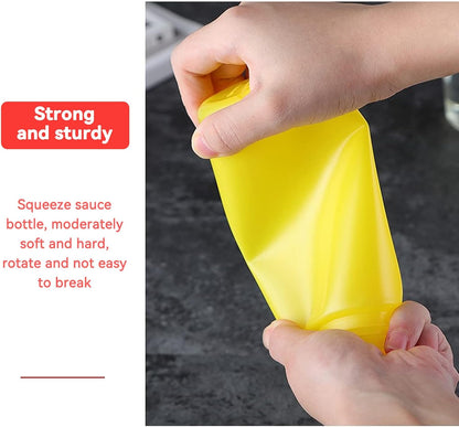 3 Hole Condiment Squeeze Bottle, Plastic Squeeze Bottles for Ketchup Hot Sauces Olive Oil - Diqqawi Plates