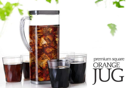 2000 ML Water Juice Pitcher with Lid and 4 Cups - Diqqawi Plates