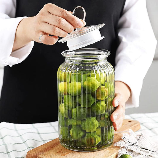 Glass jar storage bottle with Heart Lid - Diqqawi Plates