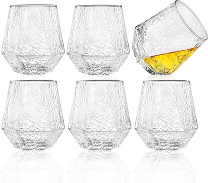 310Ml Diamond-Shaped Glass Tumbler – Elegant Tilted Design - Diqqawi Plates