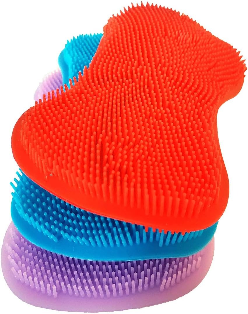 2pcs set Durable Silicone Dish Scrubber Sponge Scrub - Diqqawi Plates