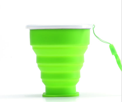 Silicone Collapsible Travel Cup, Folding Camping Cup with Lid - Diqqawi Plates