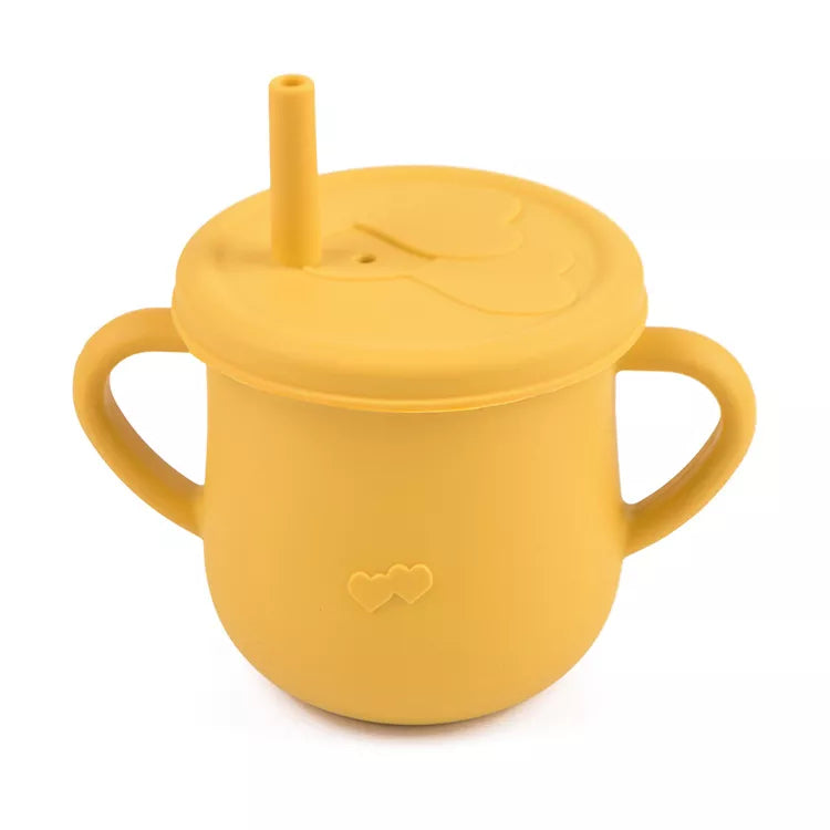 Silicone Cup Toddler with Straw and 2 Lids - 150ml - Diqqawi Plates