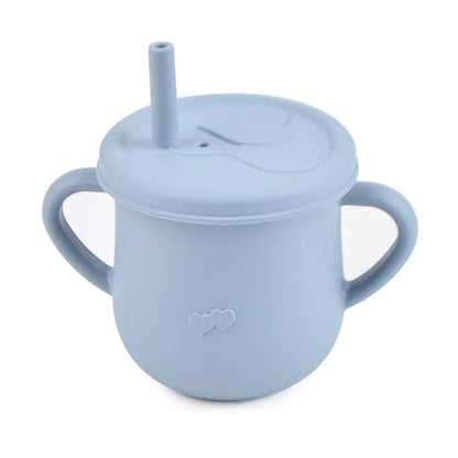 Silicone Cup Toddler with Straw and 2 Lids - 150ml - Diqqawi Plates