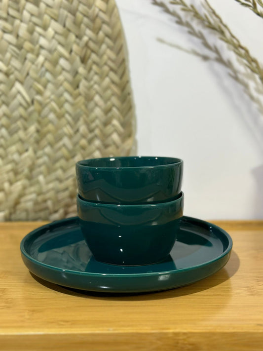 3 pcs set colored plate & bowls - Diqqawi Plates