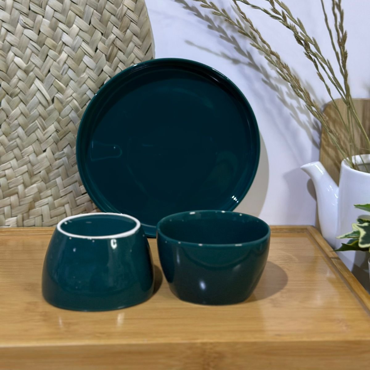 3 pcs set colored plate & bowls - Diqqawi Plates
