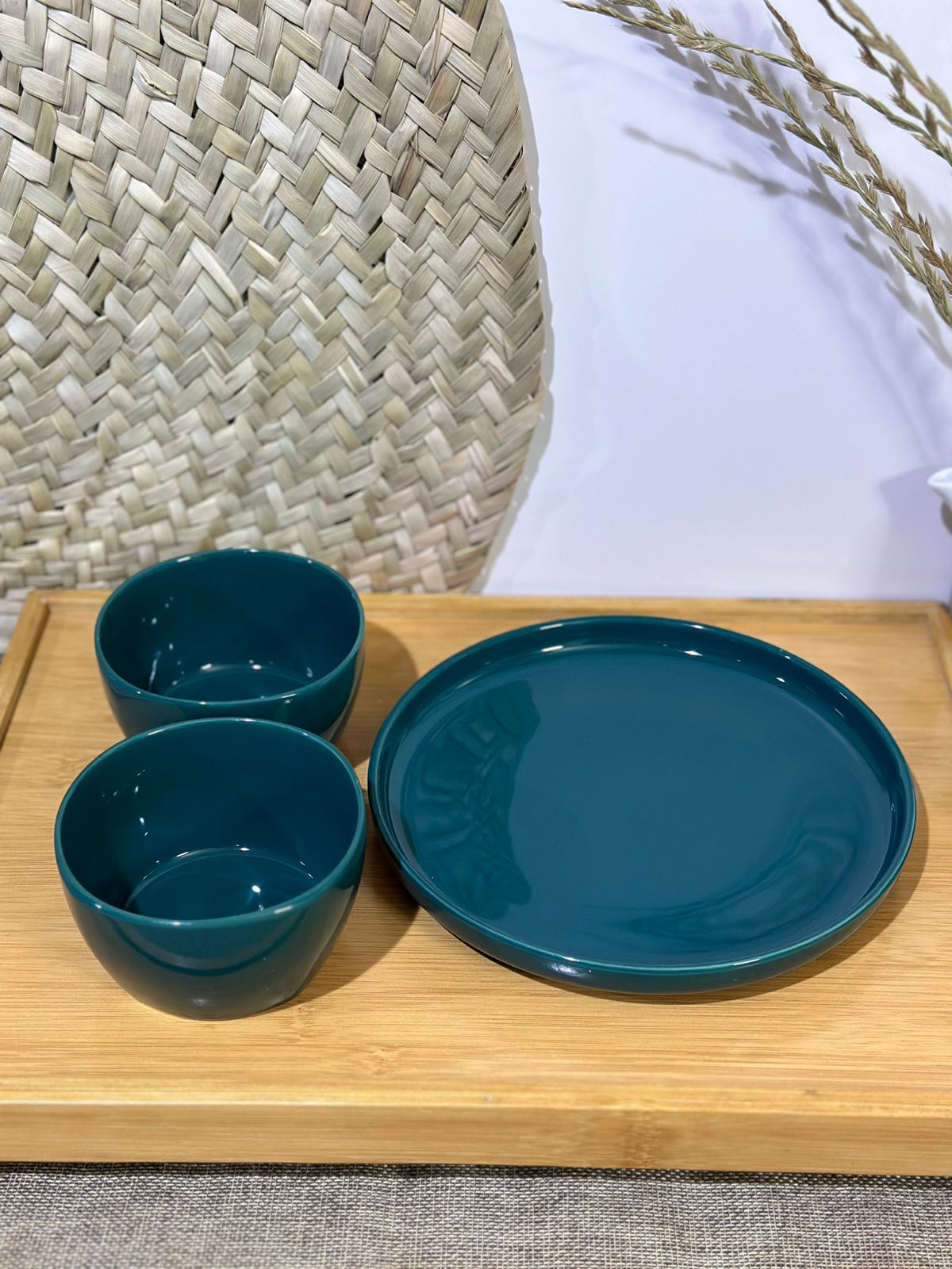 3 pcs set colored plate & bowls - Diqqawi Plates
