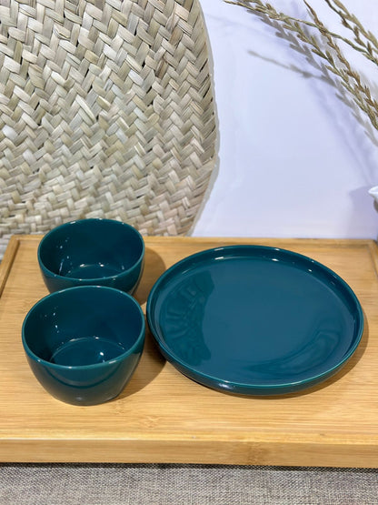 3 pcs set colored plate & bowls - Diqqawi Plates