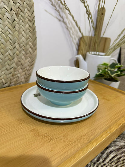 3 pcs set colored plate & bowls styl1 - Diqqawi Plates