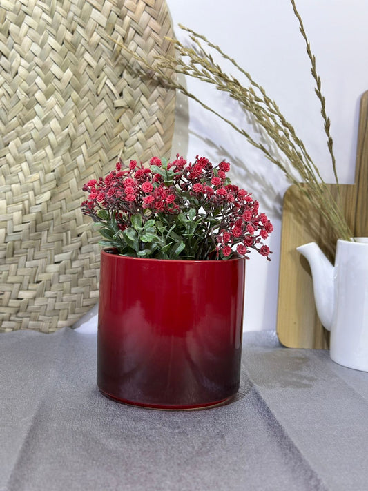 Porcelain Flower Vase (Red) - Diqqawi Plates