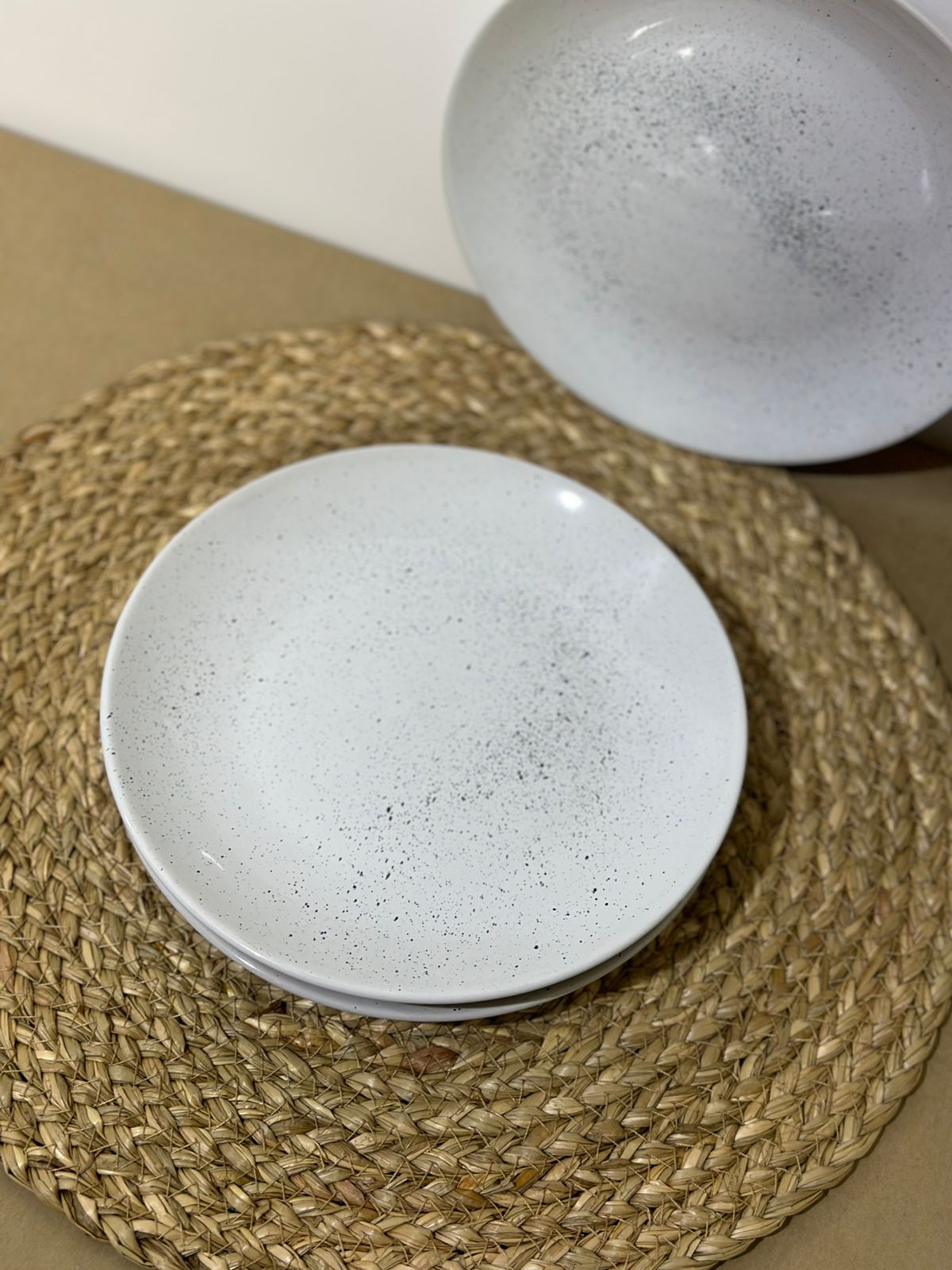 Unique Porcelain plate with black speckles - Diqqawi Plates