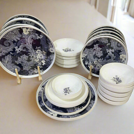 24pcs Dinner Set - Style 3 - Diqqawi Plates