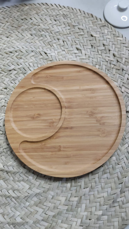 Luxury Tea cup set with rounded bamboo Tray - Diqqawi Plates