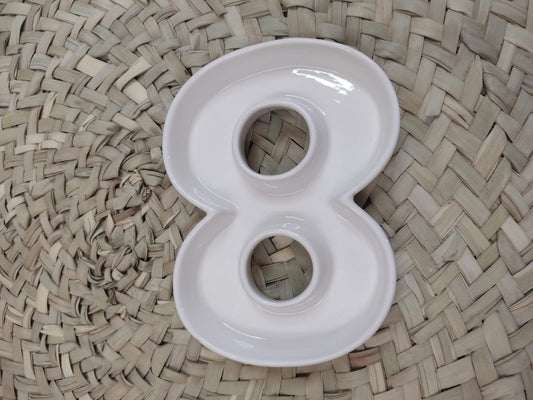 Porcelain Number 8 stylish Plate - Diqqawi Plates