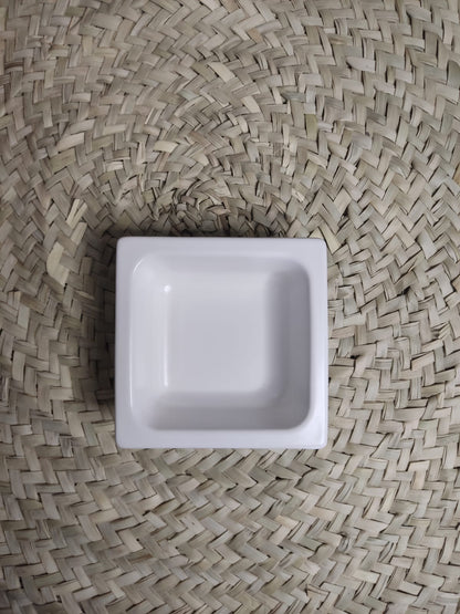 Small Versatile White Porcelain Square Bowl - Diqqawi Plates