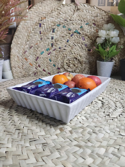 Large Porcelain Rectangular Dish Bowl styl23 - Diqqawi Plates