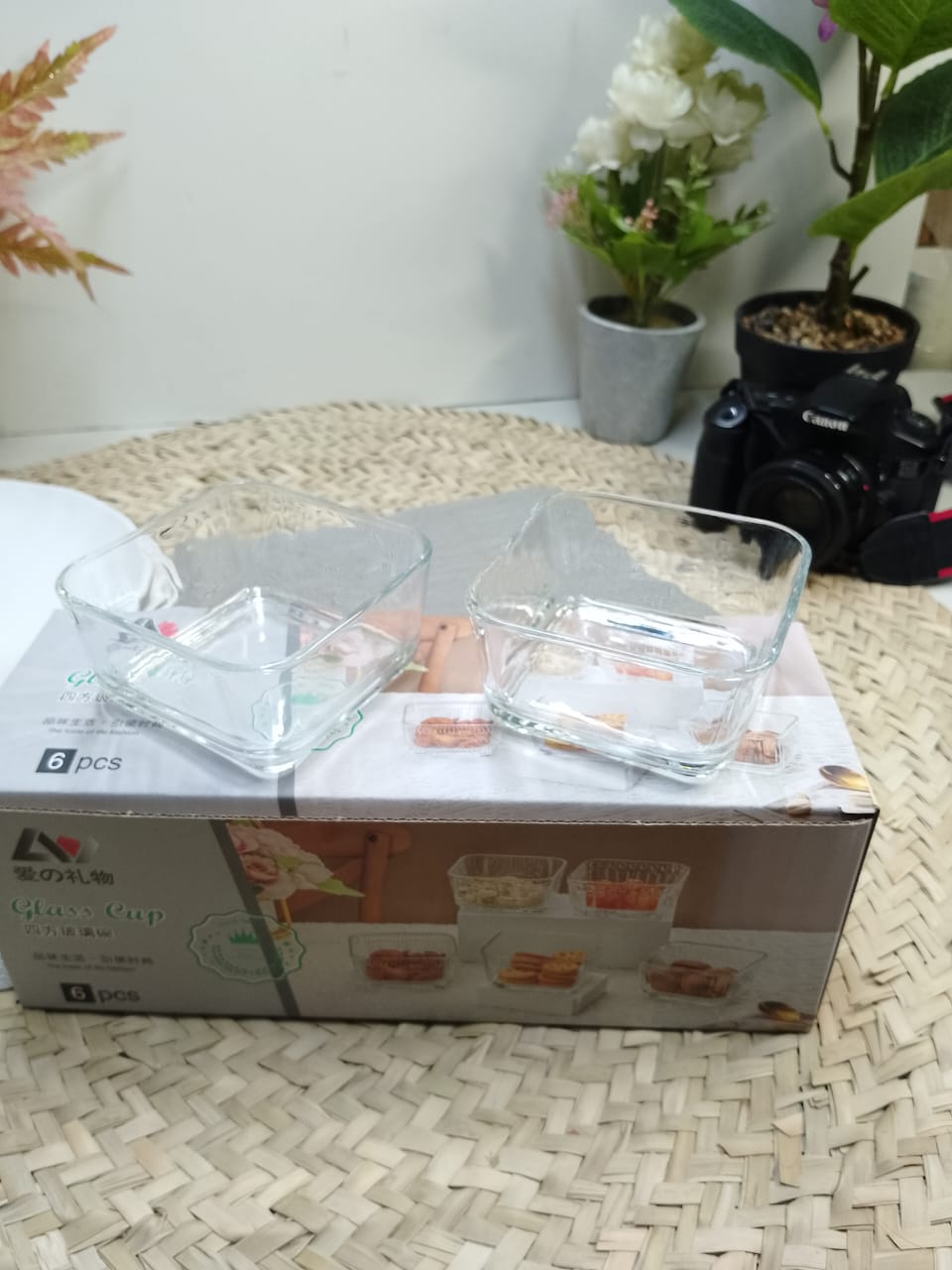 Square Glass Bowls Set of 6