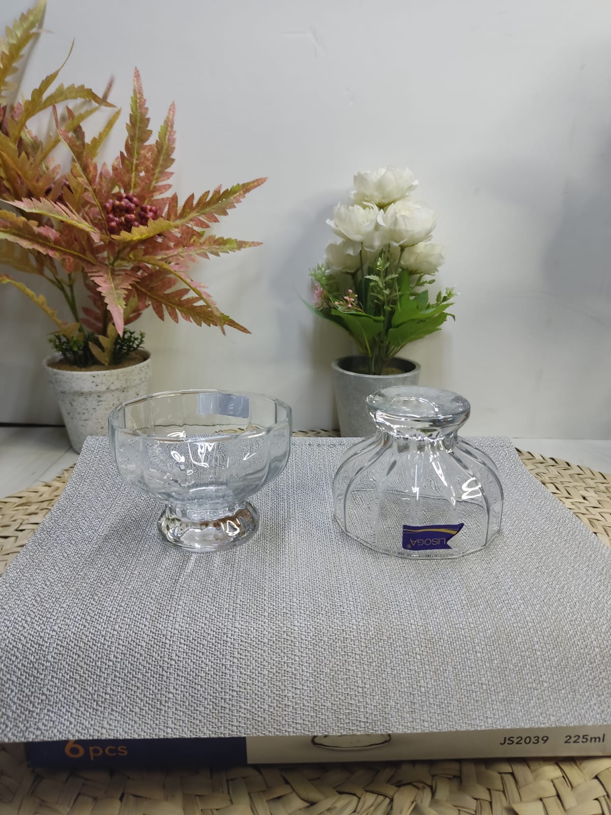 Glass Dessert ice cream Bowl 225ml Set of 6