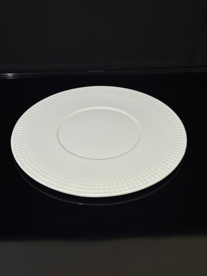 Decorative circle Bright White Porcelain Flat Plate styl7 - Diqqawi Plates