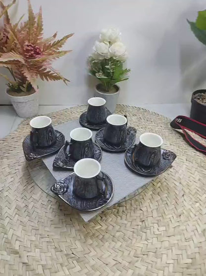 Luxury Coffee Cup Set – 6 Cups & 6 Plates - styl3